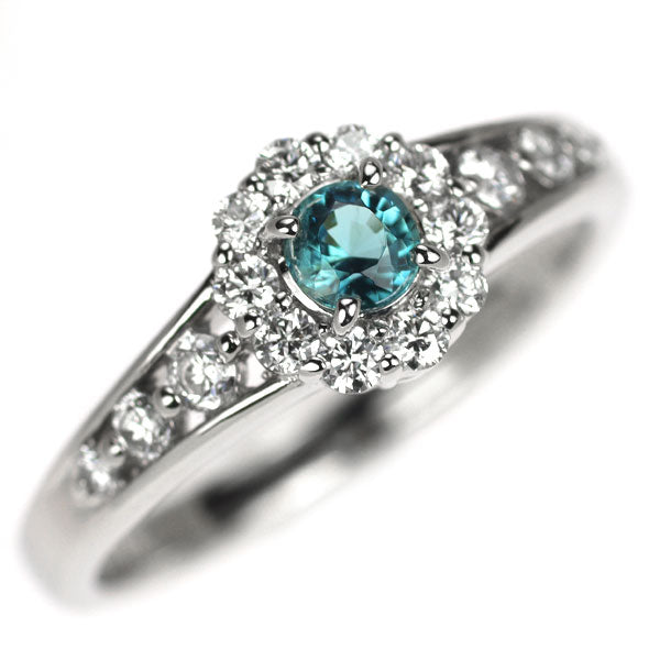 希少 Pt900 グランディディエライト ダイヤモンド リング 0.162ct D0.28ct