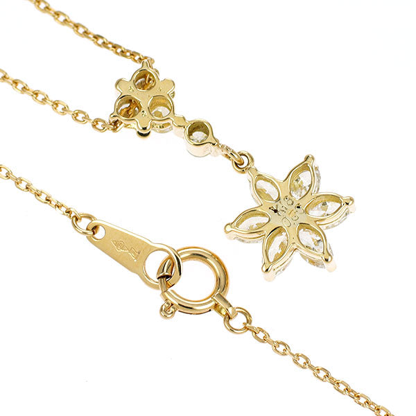 K18YG ダイヤモンド ペンダントネックレス 0.86ct フラワー