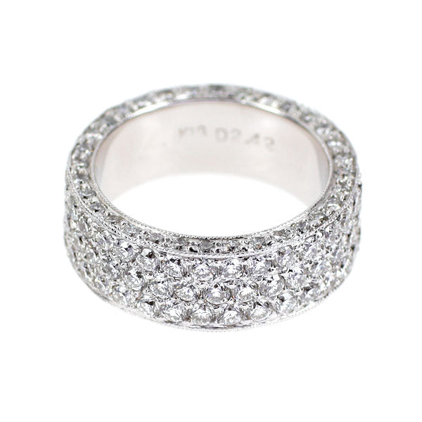 K18WG ダイヤモンド リング 2.42ct ピンキー フルエタニティ パヴェ