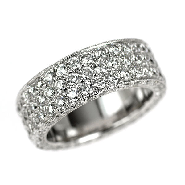 K18WG ダイヤモンド リング 2.42ct ピンキー フルエタニティ パヴェ
