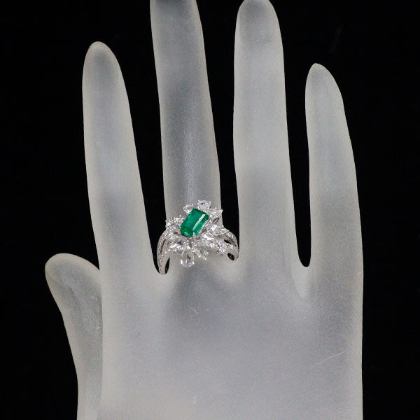 K18WG コロンビア産(F1) エメラルド ダイヤモンド リング 1.05ct D1.60ct