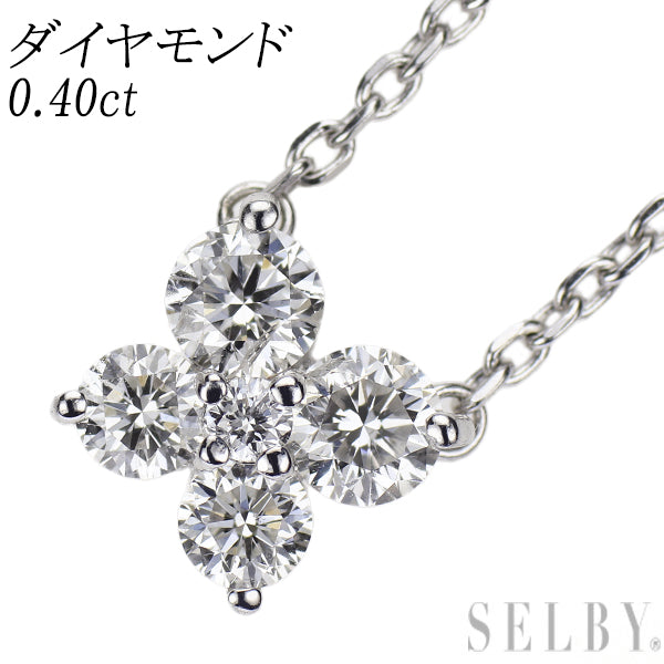 K18WG ダイヤモンド ペンダントネックレス 0.40ct