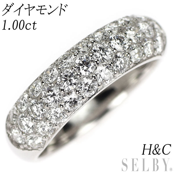 Pt900 H＆C ダイヤモンド リング 1.00ct パヴェ