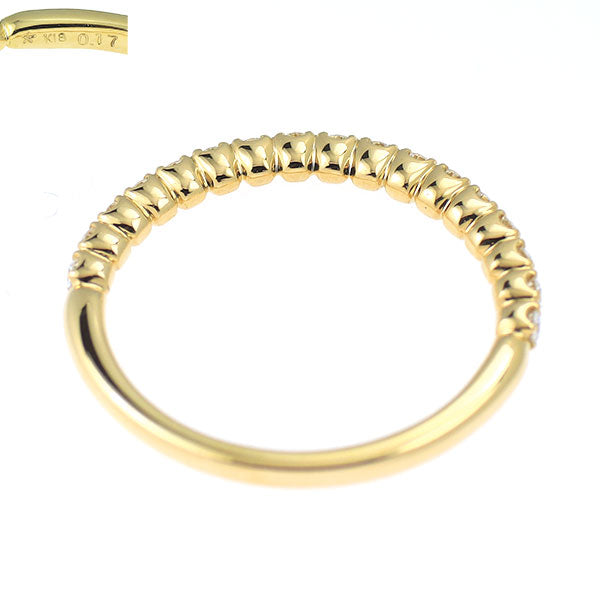 GINZA TANAKA/田中貴金属 K18YG H＆C ダイヤモンド リング 0.17ct ハーフエタニティ