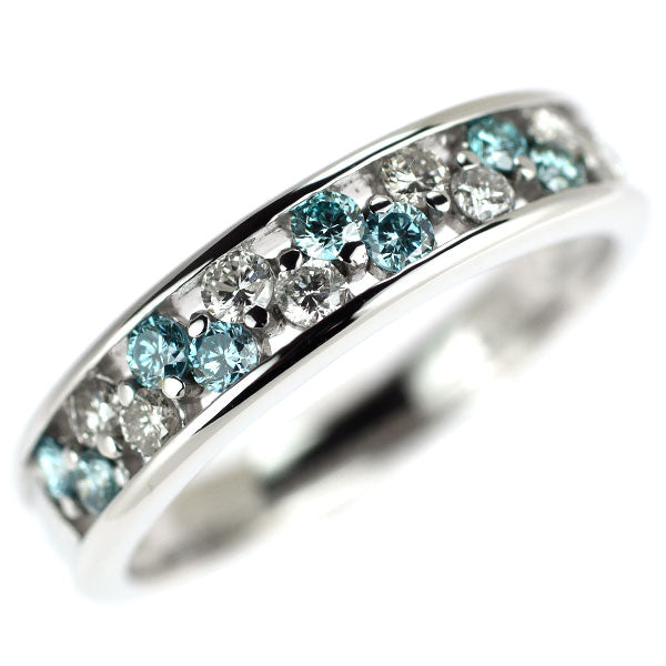 K18WG アイスブルーダイヤモンド リング 0.25ct D0.25ct