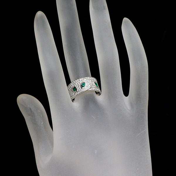 Pt900 エメラルド ダイヤモンド リング 0.16ct 0.74ct