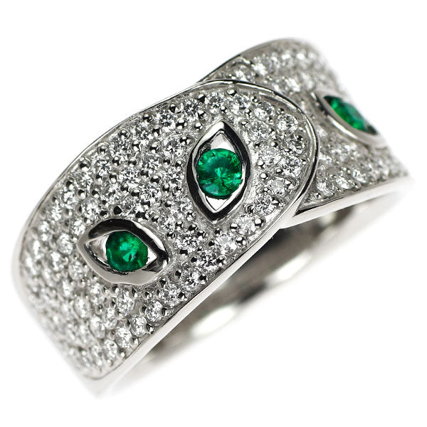 Pt900 エメラルド ダイヤモンド リング 0.16ct 0.74ct