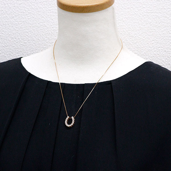 K18PG ダイヤモンド ペンダントネックレス 1.00ct 馬蹄