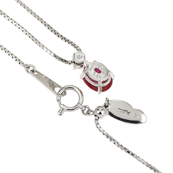田崎真珠 Pt900/Pt850 ルビー ダイヤモンド ペンダントネックレス 1.16ct D0.08ct