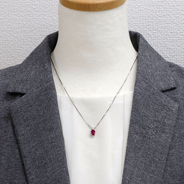 田崎真珠 Pt900/Pt850 ルビー ダイヤモンド ペンダントネックレス 1.16ct D0.08ct