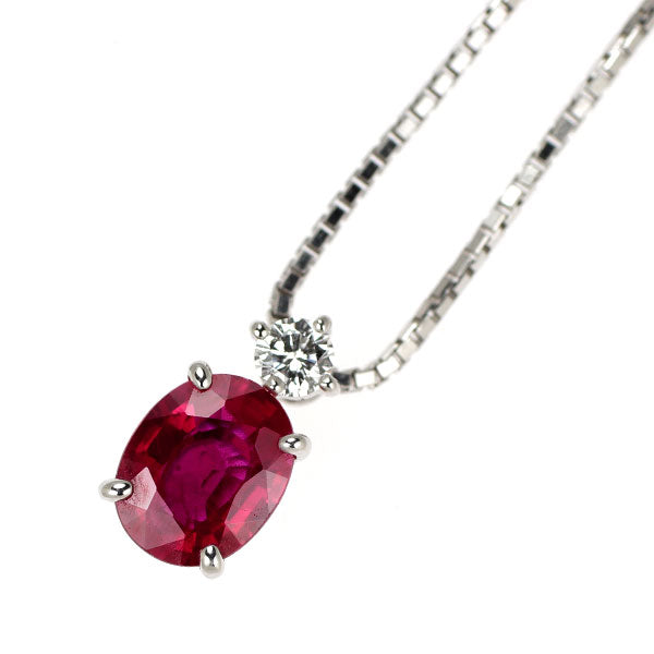 田崎真珠 Pt900/Pt850 ルビー ダイヤモンド ペンダントネックレス 1.16ct D0.08ct