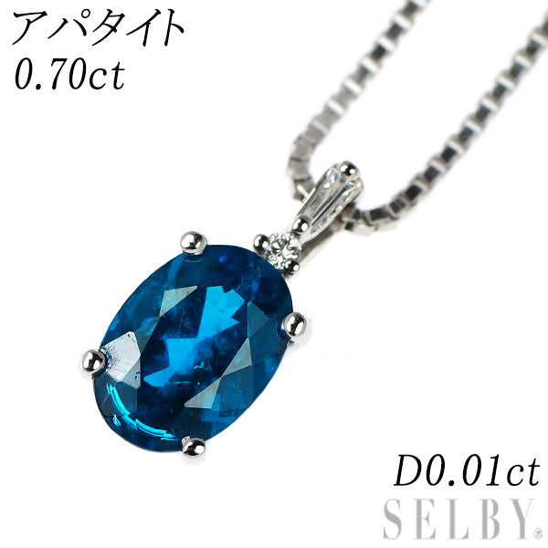 Pt900/Pt850 アパタイト ダイヤモンド ペンダントネックレス 0.70ct D0.01ct