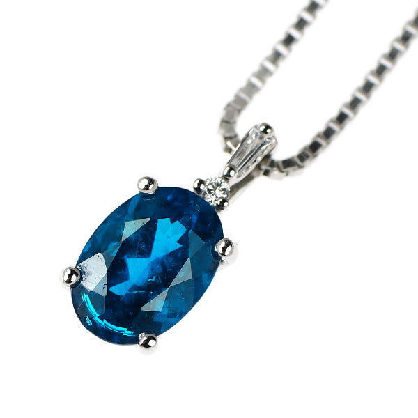 Pt900/Pt850 アパタイト ダイヤモンド ペンダントネックレス 0.70ct D0.01ct