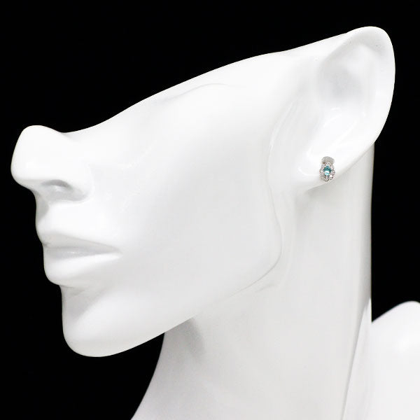 新品 希少 Pt900 ブラジル産パライバ トルマリン ダイヤモンド ピアス 0.14ct D0.10ct 【エスコレ】