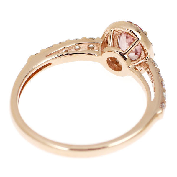 新品 K18PG 非加熱パパラチア サファイア ダイヤモンド リング 0.518ct D0.35ct 【エスコレ】