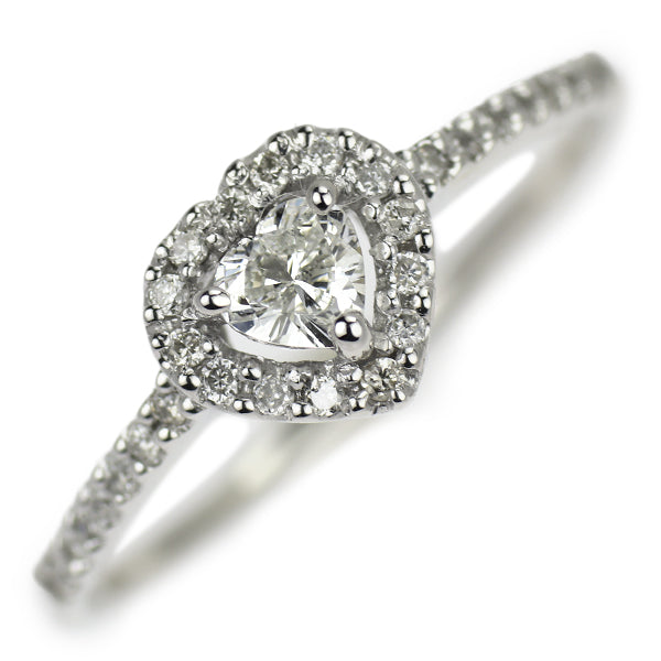 K18WG ダイヤモンド リング 0.50ct ハート