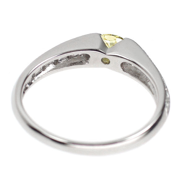 Pt900 天然イエロー ダイヤモンド ダイヤモンド リング 0.318ct FVY VS1 D0.07ct