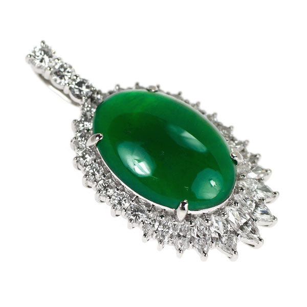 Pt900 翡翠 ダイヤモンド ペンダントトップ 10.05ct D1.91ct