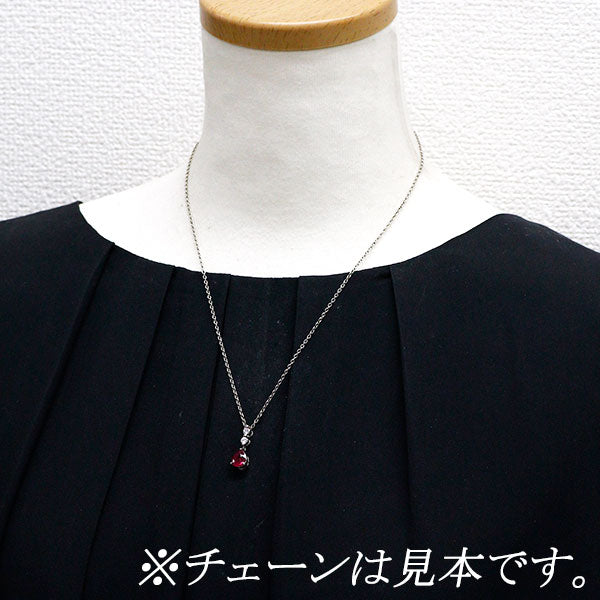 Pt900 ルベライト ダイヤモンド ペンダントトップ 1.326ct D0.203ct