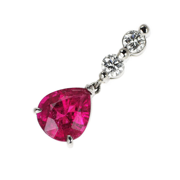 Pt900 ルベライト ダイヤモンド ペンダントトップ 1.326ct D0.203ct