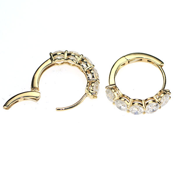 K18YG ダイヤモンド ピアス 2.00ct フープ