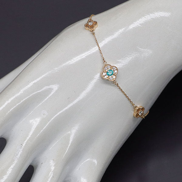 希少 Bijoude/ビジュード K18PG パライバ トルマリン ダイヤモンド 樹脂 ブレスレット 0.128ct D0.08ct