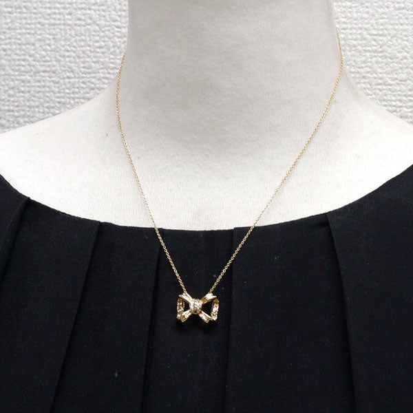 ティファニー K18YG ペンダントネックレス リボン — セルビー
