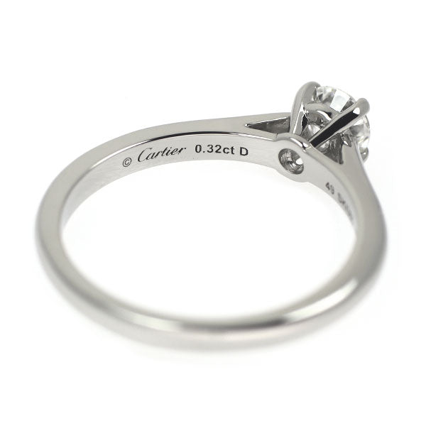 カルティエ Pt950 ダイヤモンド リング 0.32ct F VVS1 3EX ソリテール 49号