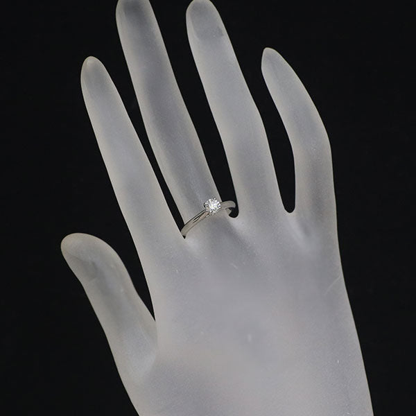 カルティエ Pt950 ダイヤモンド リング 0.32ct F VVS1 3EX ソリテール 49号