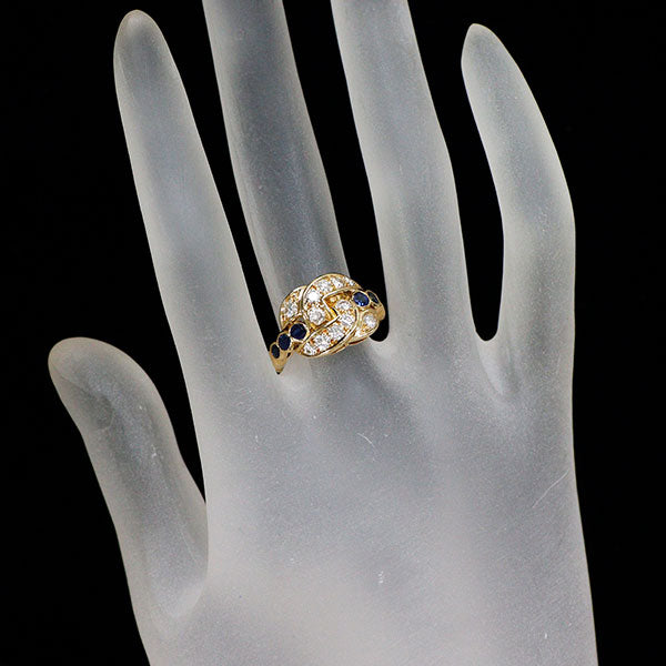 ショーメ K18YG サファイア ダイヤモンド リング