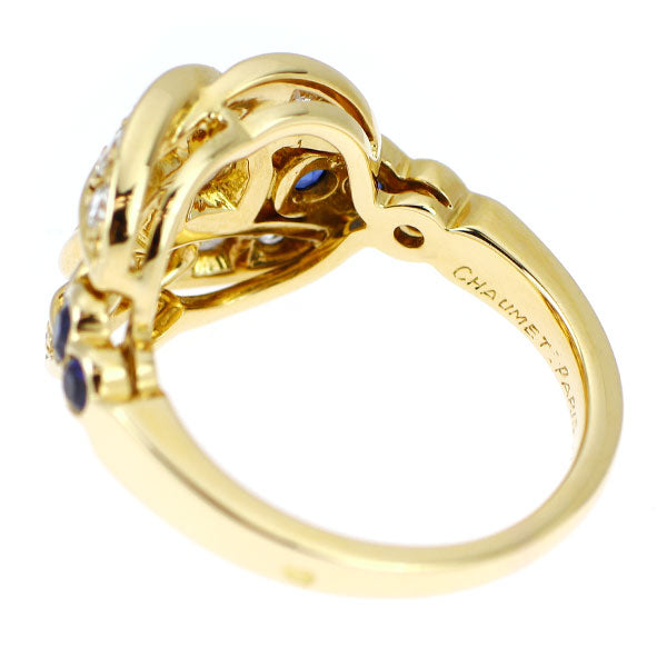 ショーメ K18YG サファイア ダイヤモンド リング