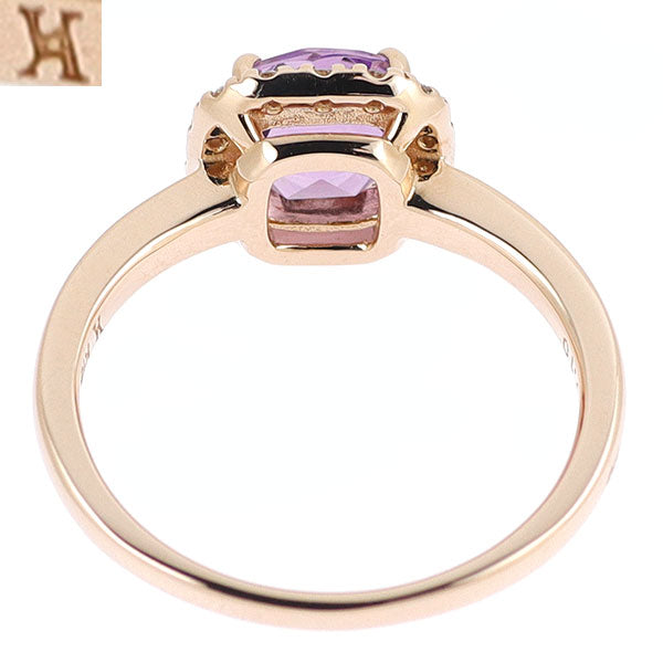 ヴァンドーム青山 K18PG アメジスト ダイヤモンド リング D0.10ct