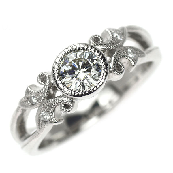 Pt900 ダイヤモンド リング 0.45ct D0.03ct
