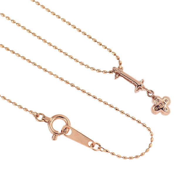 K10PG ダイヤモンド ペンダントネックレス 0.09ct フラワー