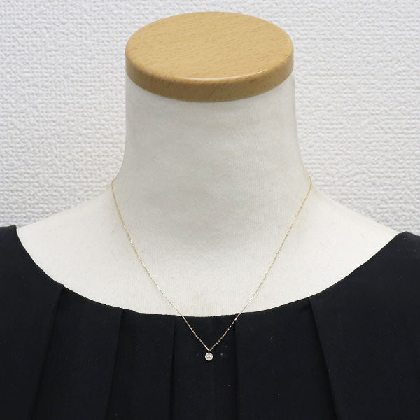 アガット K10YG ダイヤモンド ペンダントネックレス 0.03ct