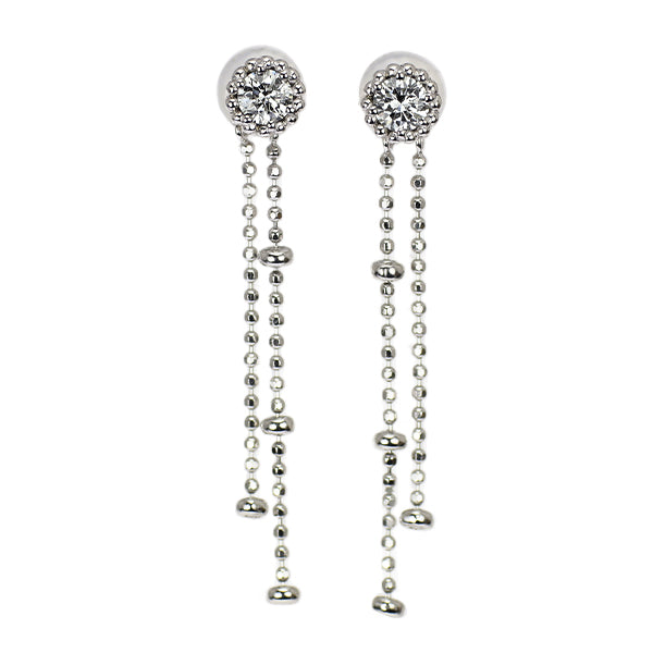 K18WG ダイヤモンド ピアス 0.30ct 2WAY