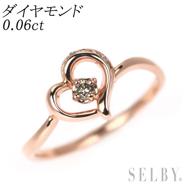 K10PG ダイヤモンド リング 0.06ct ハート