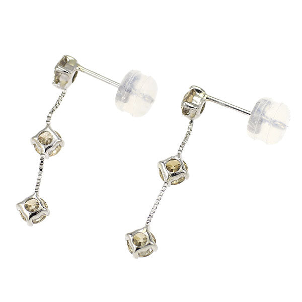 Pt900 ダイヤモンド ピアス 1.00ct スリーストーン