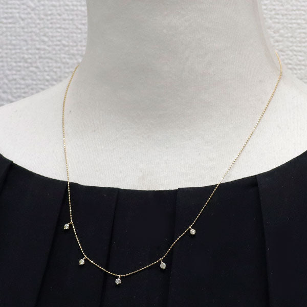K18YG ダイヤモンド ネックレス 0.30ct  ステーション