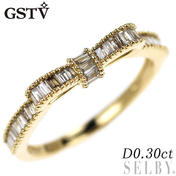 GSTV K18YG ダイヤモンド リング 0.30ct リボン