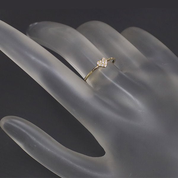 K18YG ダイヤモンド リング 0.05ct ハート パヴェ