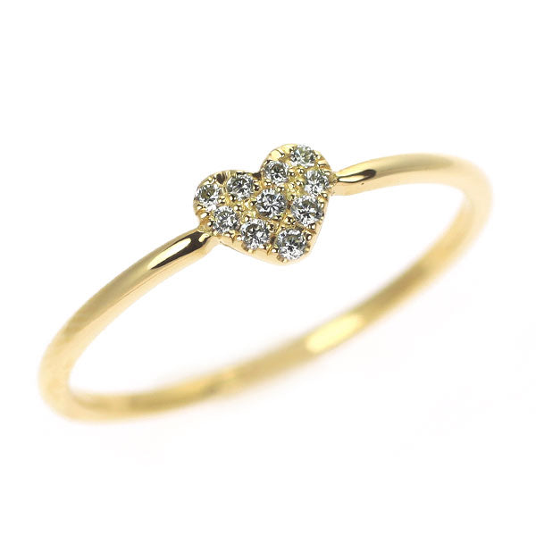K18YG ダイヤモンド リング 0.05ct ハート パヴェ