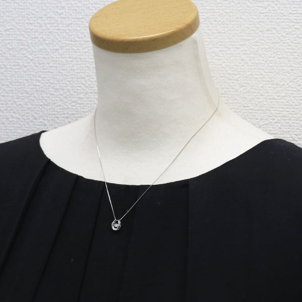 K18WG ダイヤモンド ペンダントネックレス 0.09ct D0.02ct 馬蹄 ホースシュー