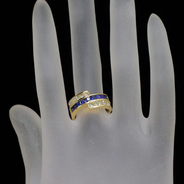 K18YG サファイア ダイヤモンド リング 1.04ct D0.87ct — セルビー