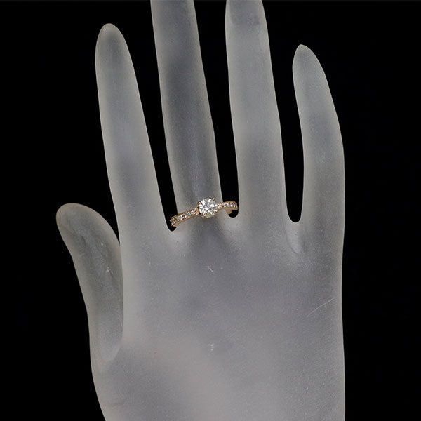 K18PG ダイヤモンド リング 0.51ct D0.14ct