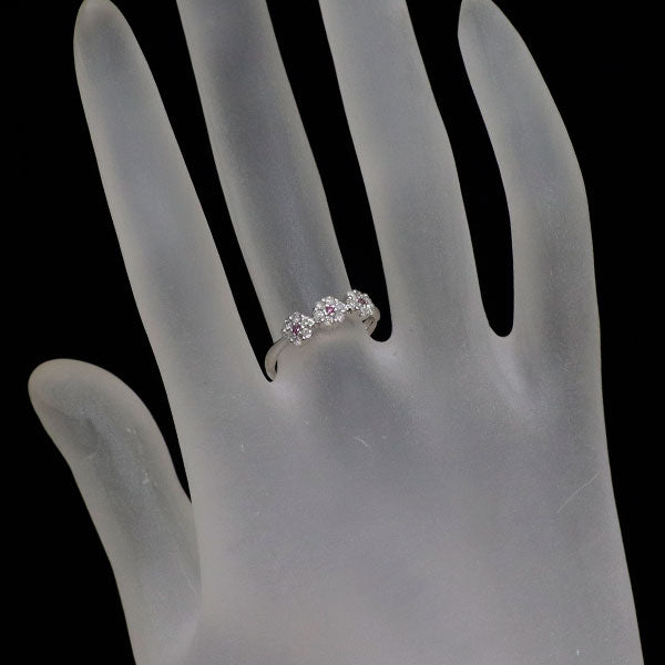 K14WG トリートパープル/カラーレス ダイヤモンド リング 0.28ct フラワー