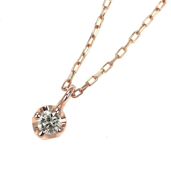 K10PG ダイヤモンド ペンダントネックレス 0.03ct