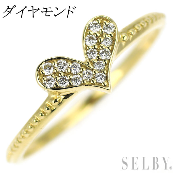 K18YG ダイヤモンド リング ハート