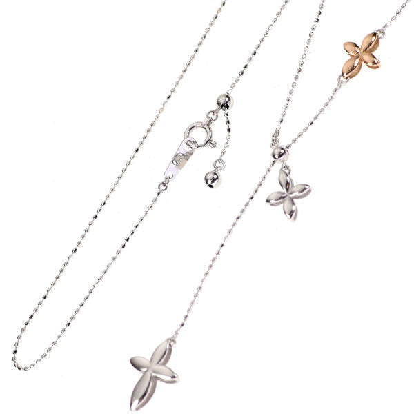 K14WG/K18PG/ K18WG ダイヤモンド ペンダントネックレス 0.05ct クロス