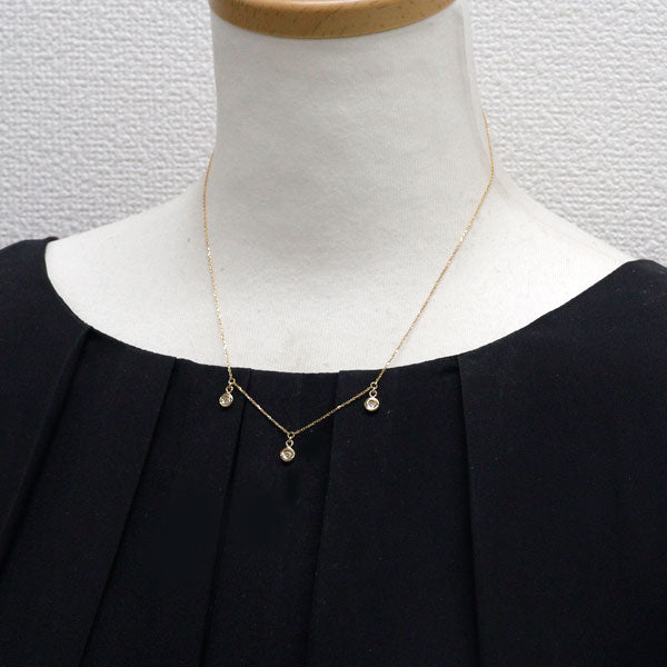 K18YG ダイヤモンド ペンダントネックレス 0.07ct ステーション